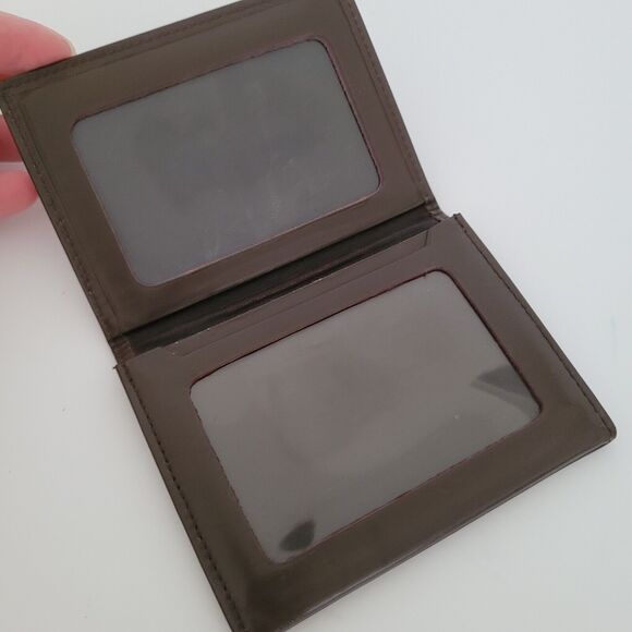 Burberry Wallet Brown Bifold ID Card Holder Leather Small Plaid Unisex Compact - Picture 3 of 7